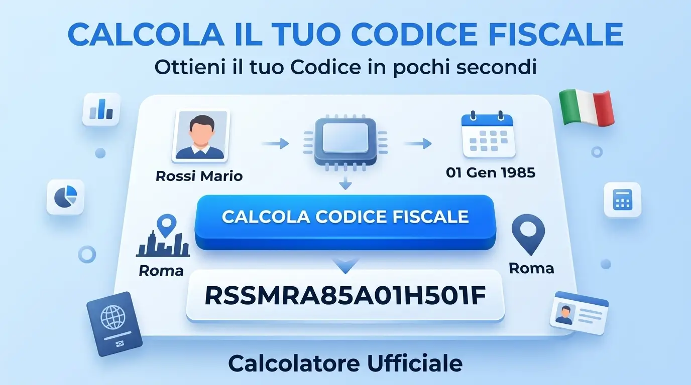 Calcolo del codice fiscale online: esempio di tesserino con codice calcolato