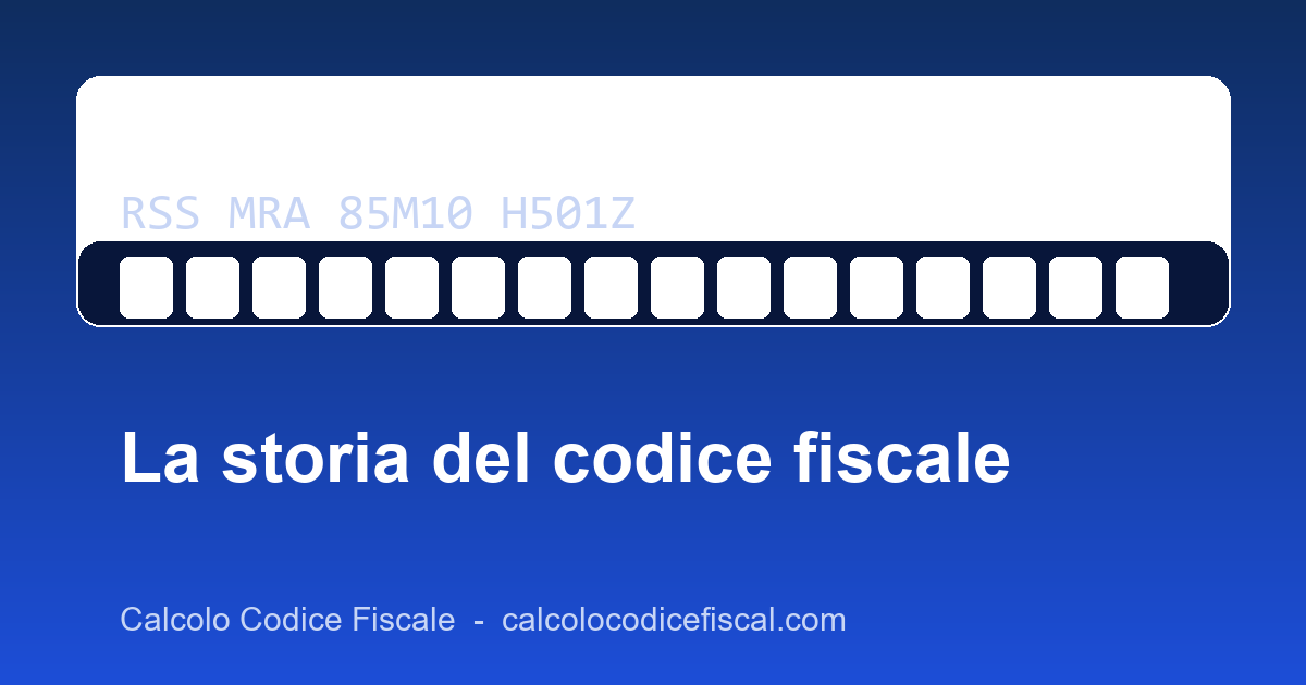 storia del codice fiscale
